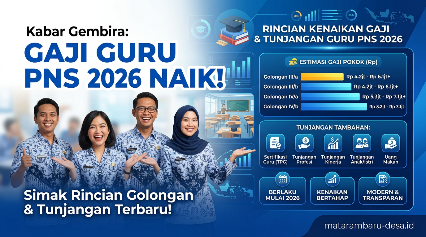 Gaji Guru PNS 2026 Naik, Rincian Golongan dan Tunjangan Terbaru