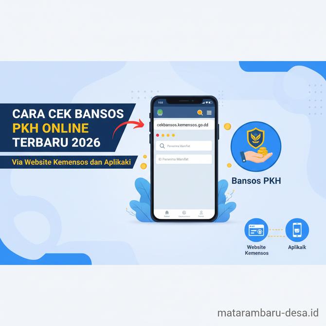 Thumbnail: Cara Cek Bansos PKH Online Terbaru 2026 Via Website Kemensos dan Aplikasi