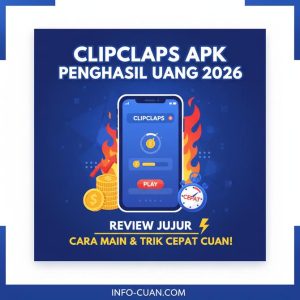 Thumbnail: ClipClaps APK Penghasil Uang 2026, Review Jujur Cara Main dan Trik Cepat Cuan!