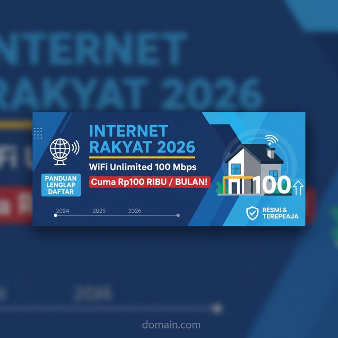 Thumbnail: Panduan Lengkap Daftar Internet Rakyat 2026, WiFi Unlimited 100 Mbps Cuma Rp100 Ribu Per Bulan!