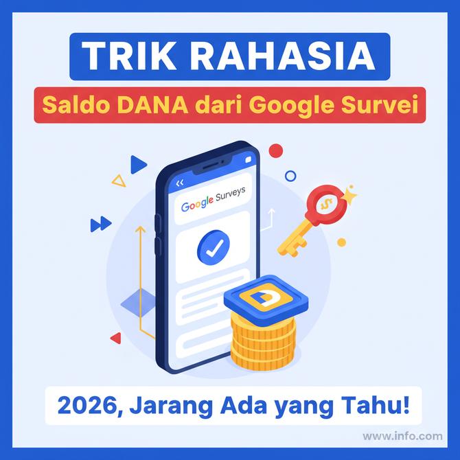 Thumbnail: Trik Rahasia Dapat Saldo DANA dari Google Survei 2026, Jarang Ada yang Tahu!